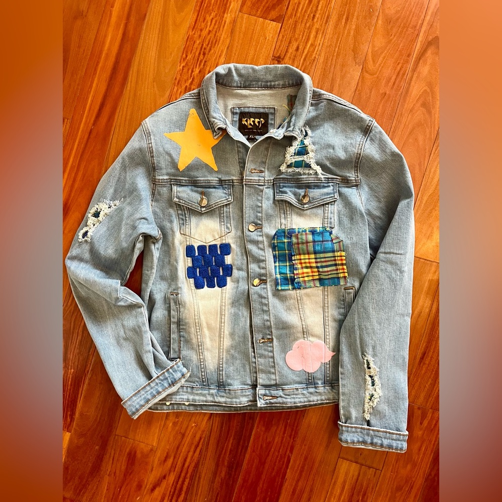 Kleep Calypso Premium Washed Denim Jean Jacket Sz XL